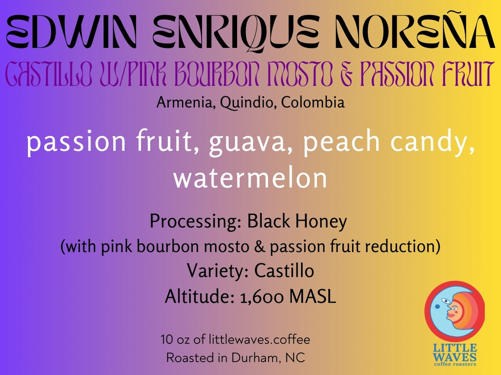 Edwin Enrique Noreña Castillo Honey with Pink Bourbon Mosto & Passion Fruit - Colombia